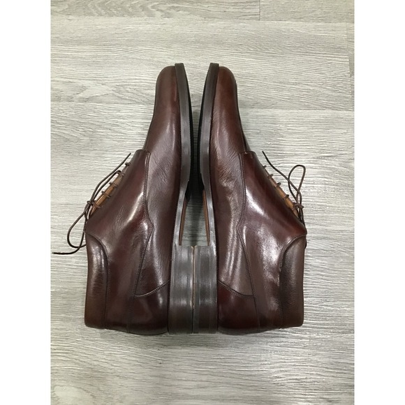 Mezlan Enzo Brown Leather Chukka Boots Men\'s 13 Apron Toe Lace Up Dress Shoes